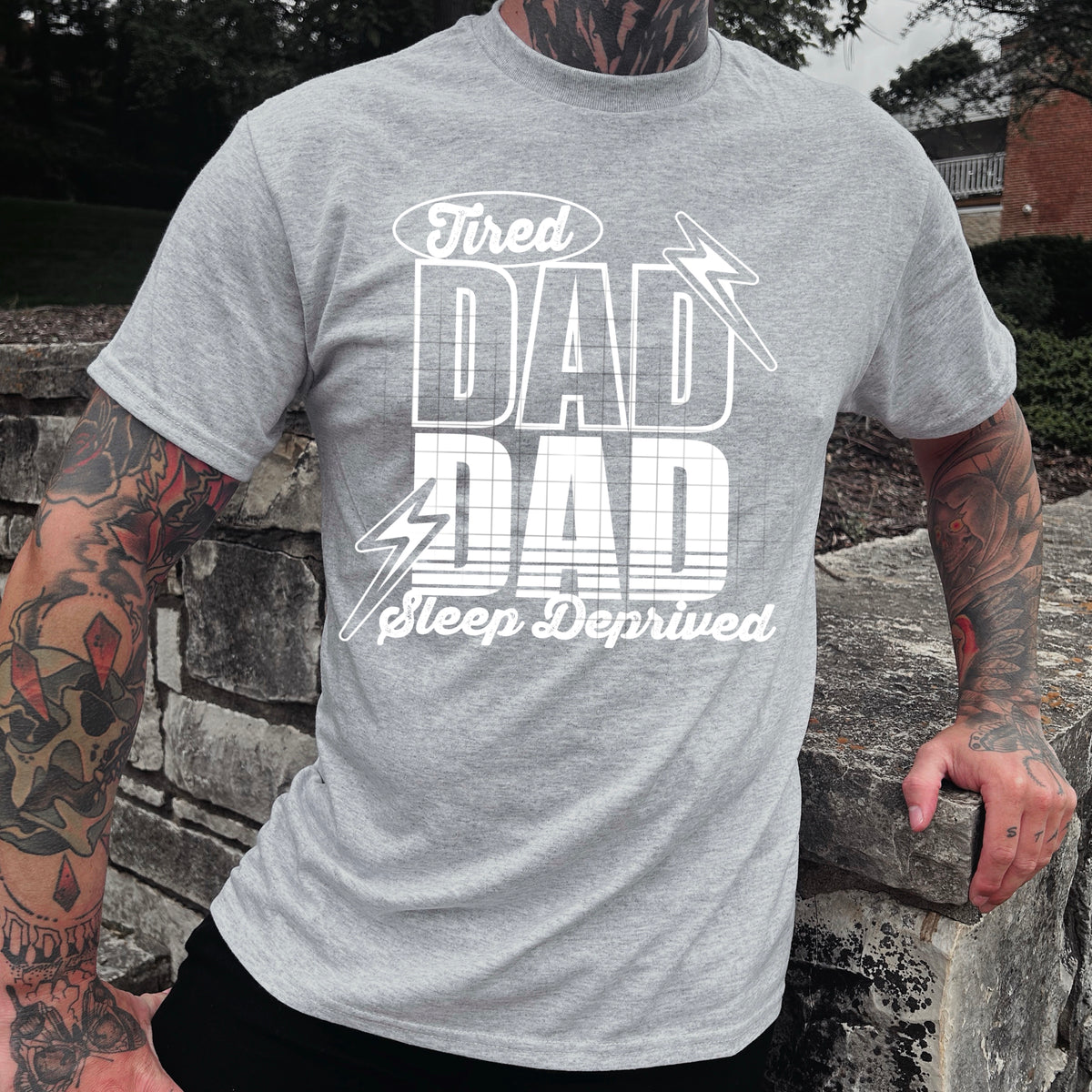 Dad Tired Sleep Deprived WHITE (CSC) 102430 DTF transfer