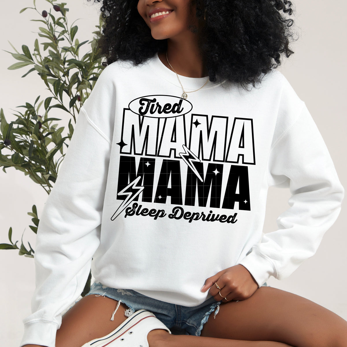 Mama Tired Sleep Deprived BLACK (CSC) 102433 DTF transfer