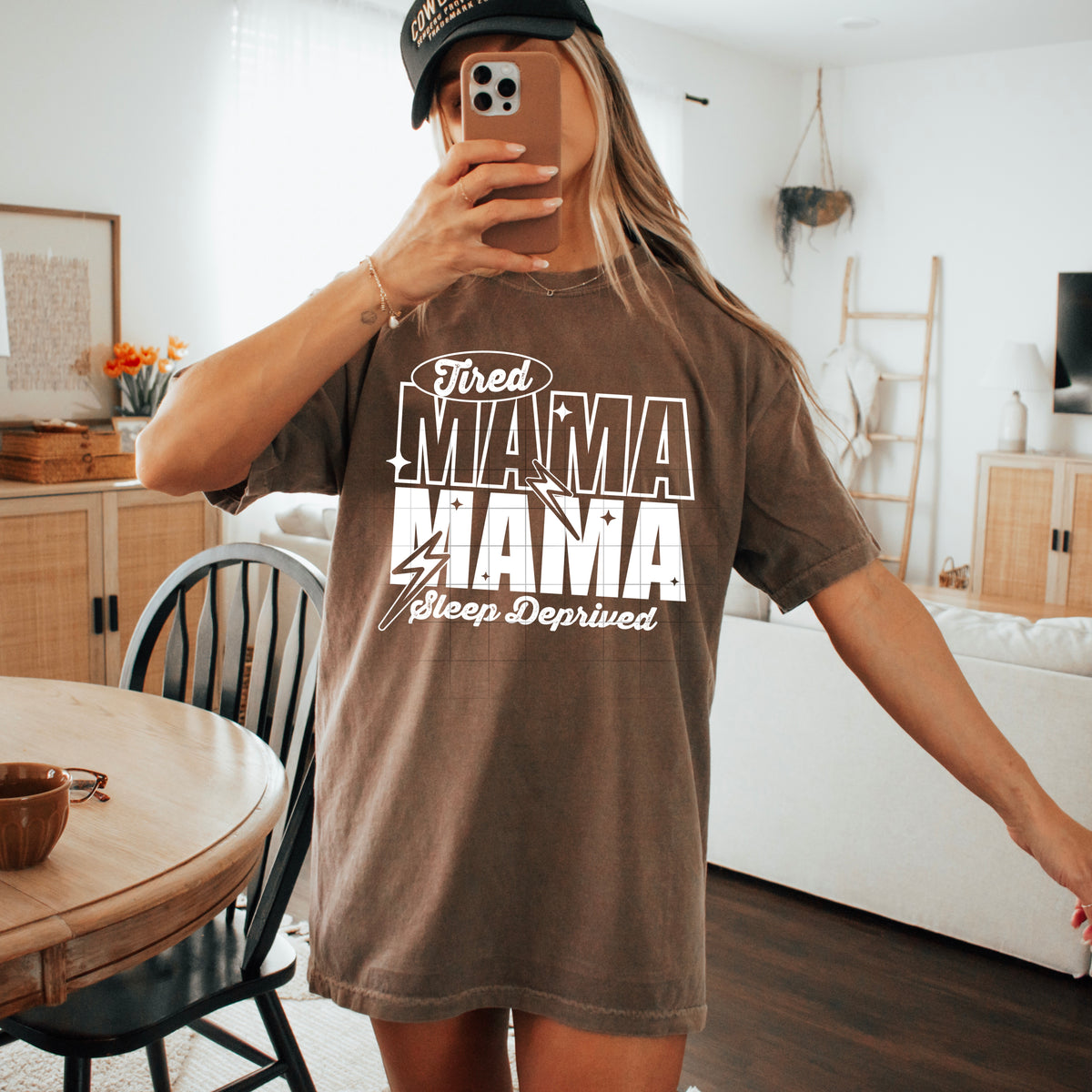Mama Tired Sleep Deprived WHITE (CSC) 102432 DTF transfer