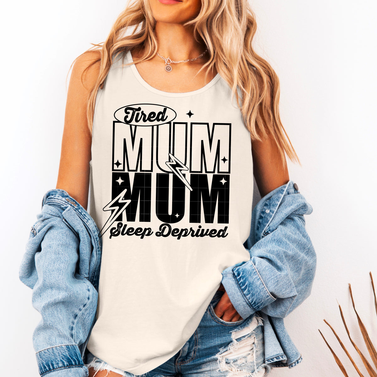 Mum Tired Sleep Deprived BLACK (CSC) 102436 DTF transfer