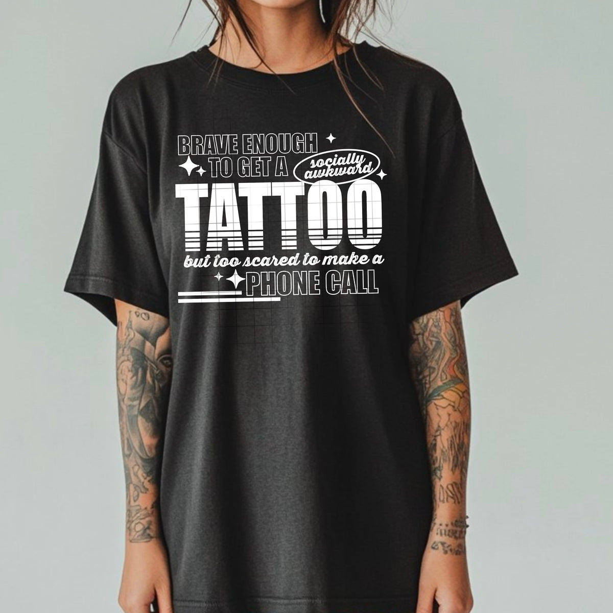 Brave enough to get a tattoo WHITE (CSC) 102446 DTF transfer