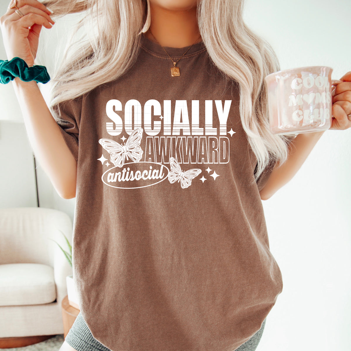 Socially Awkward WHITE (CSC) 102443 DTF transfer