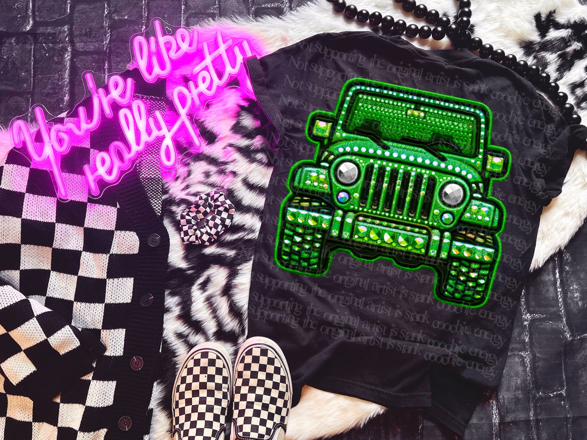 Sparkly Green J  (GWD) DTF transfer