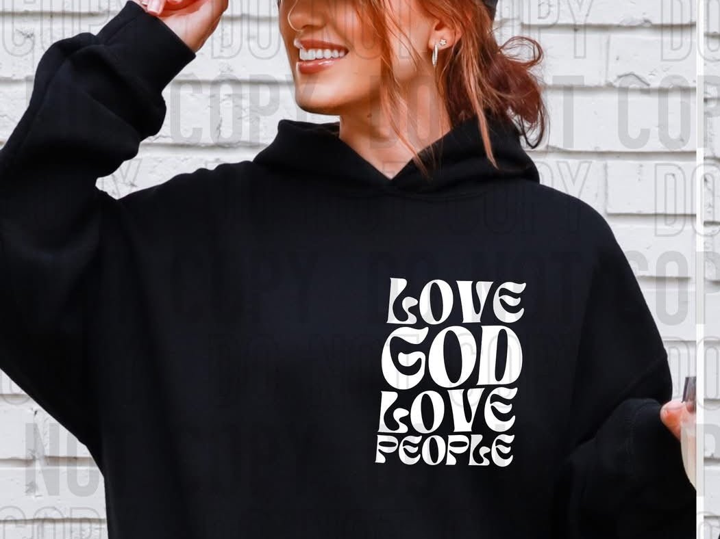 Love God Love people *White *POCKET ONLY* (SBB) 72534 DTF Transfer