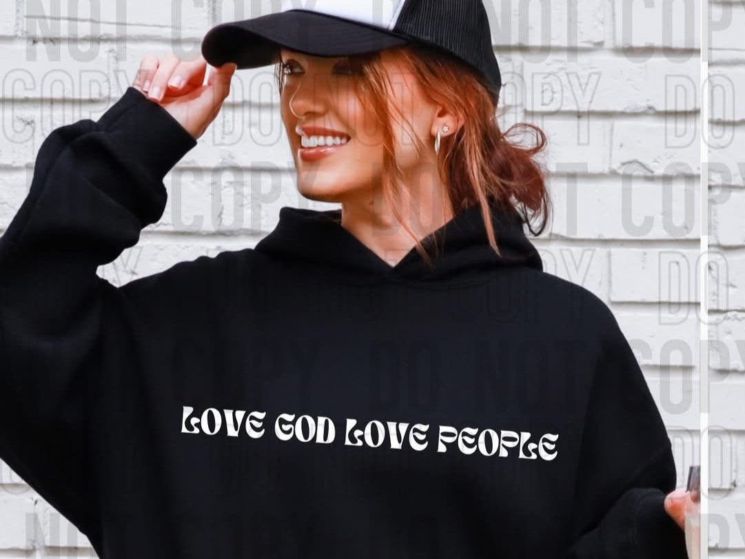 Love God Love people *White *FRONT ONLY* (SBB) 72535 DTF Transfer