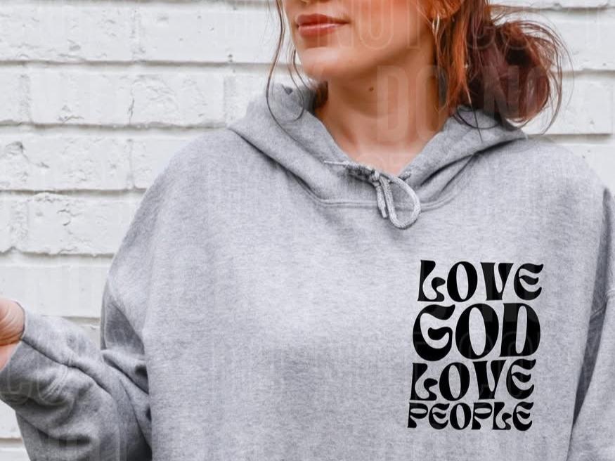 Love God Love people *Black *FRONT ONLY* (SBB) 72536 DTF Transfer
