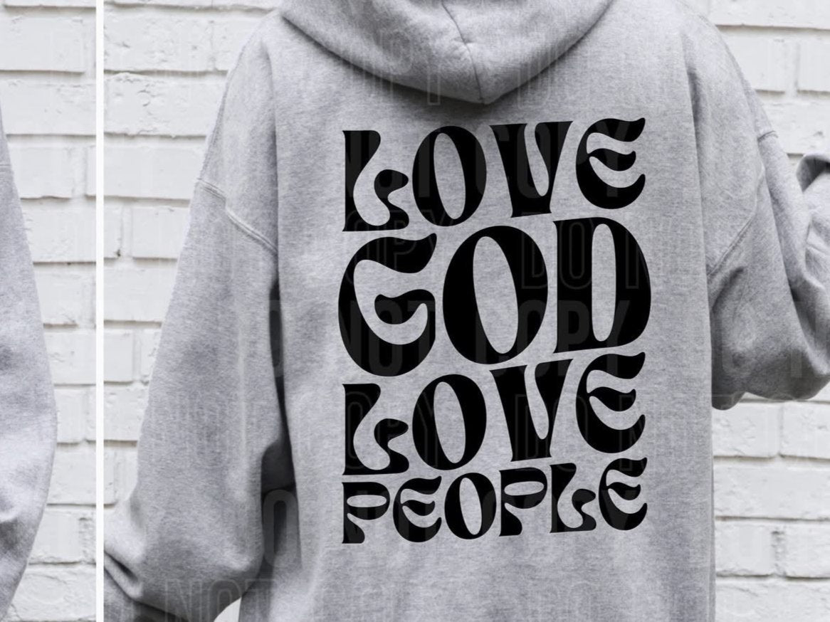 Love God Love people *Black *BACK ONLY* (SBB) 72537 DTF Transfer