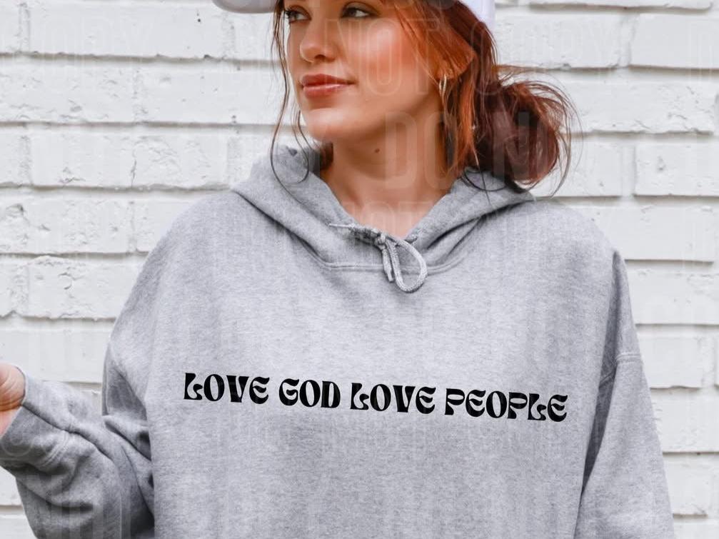 Love God Love people *Black *FRONT ONLY* (SBB) 72538 DTF Transfer