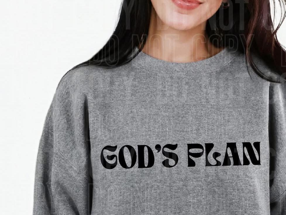 God's Plan *Black *FRONT ONLY* (SBB) 72539 DTF Transfer