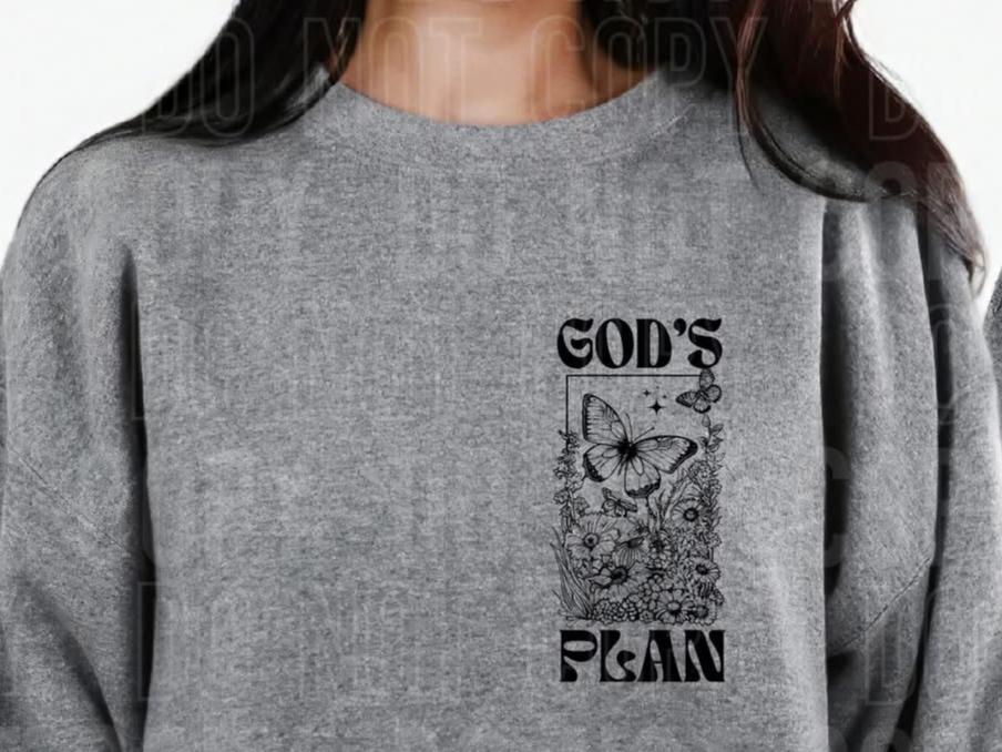 God's Plan *Black *FRONT ONLY* (SBB) 72541 DTF Transfer