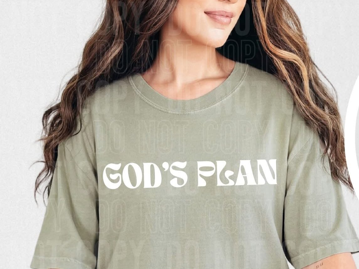 God's Plan *White *FRONT ONLY* (SBB) 72542 DTF Transfer