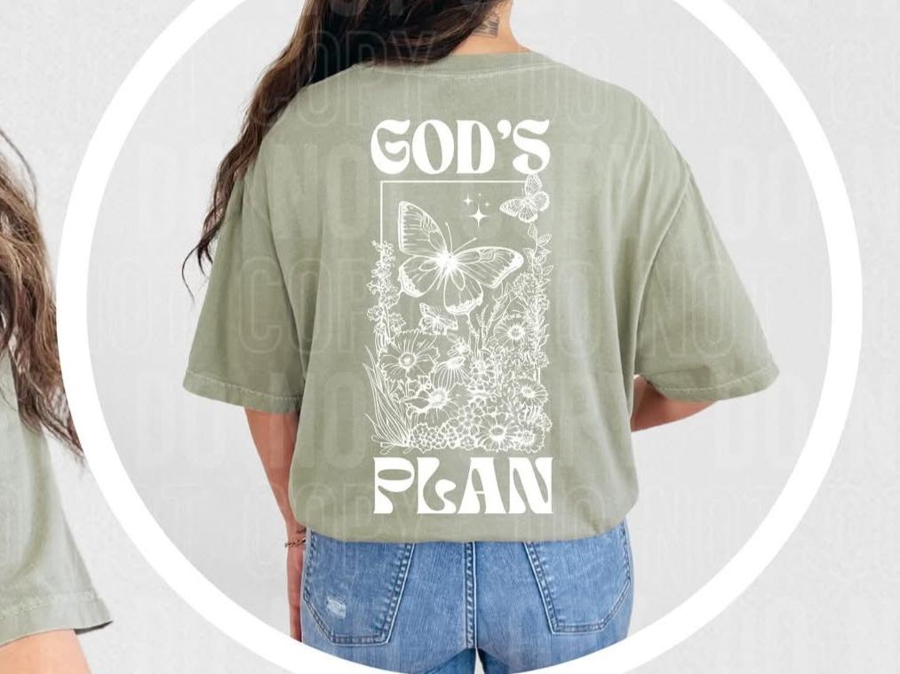 God's Plan *White *BACK ONLY* (SBB) 72543 DTF Transfer