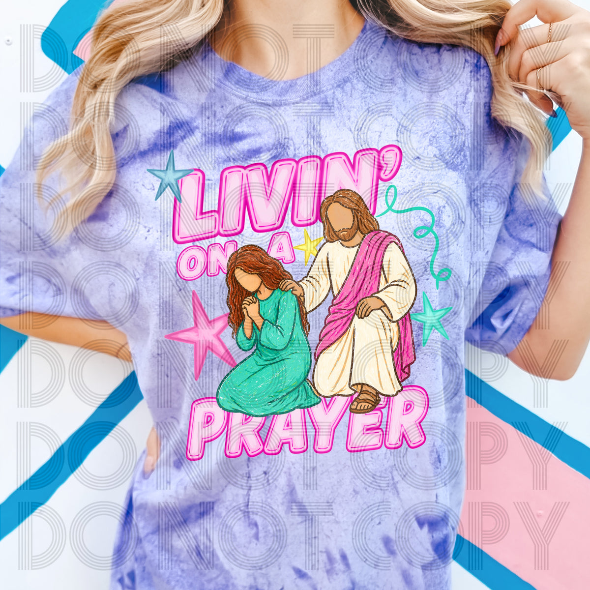 Livin' on a prayer RED hair (Renewed) DTF Transfer
