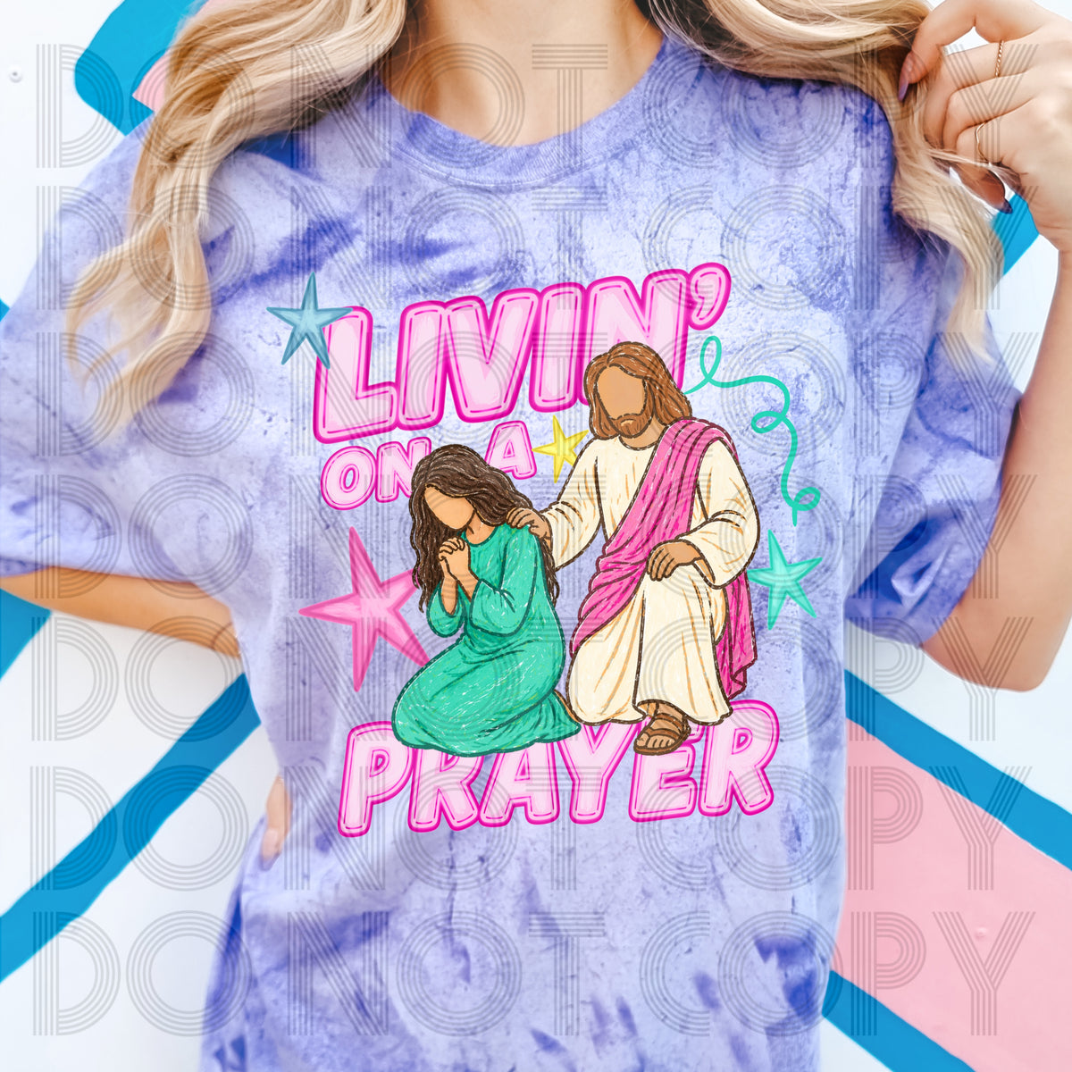 Livin' on a prayer BROWN hair (Renewed) DTF Transfer
