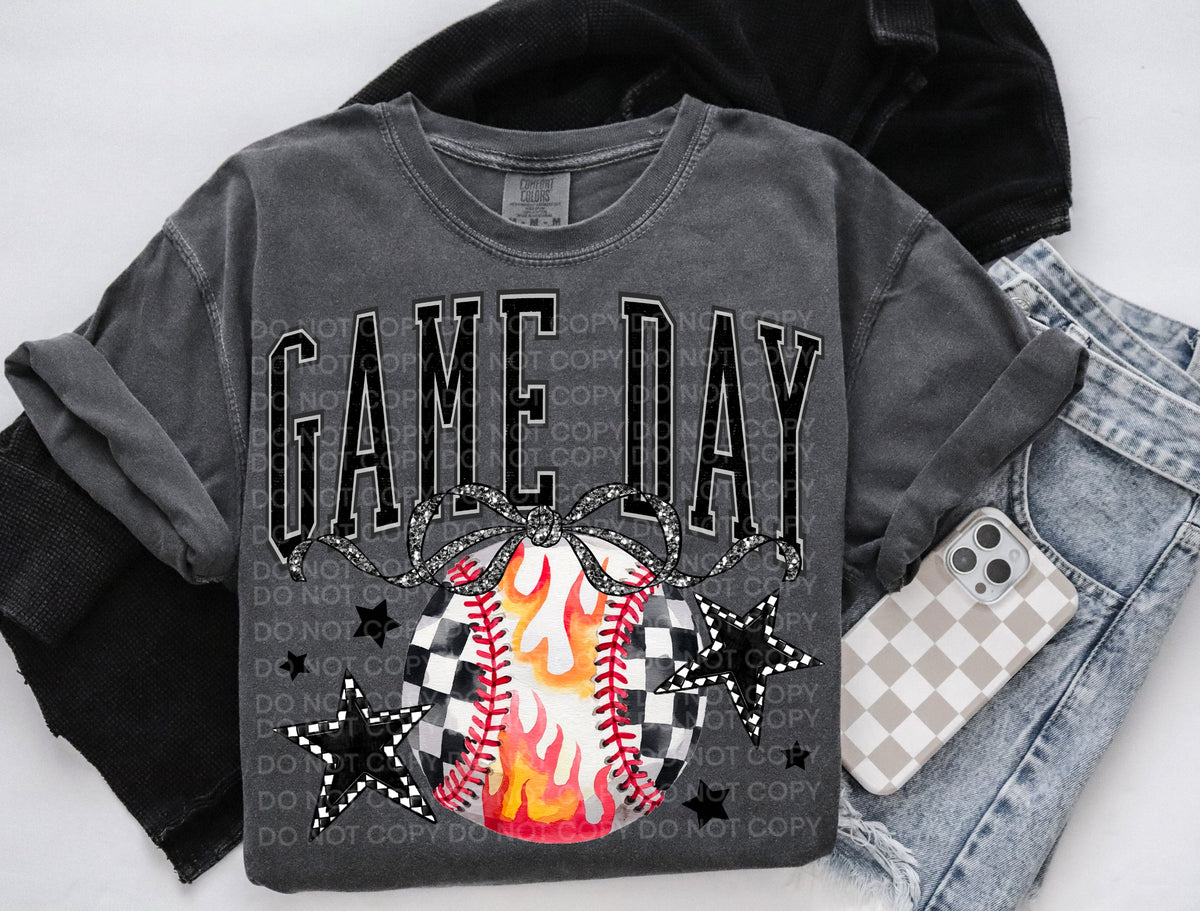 Game Day Baseball Flames (SCG) DTF transfer