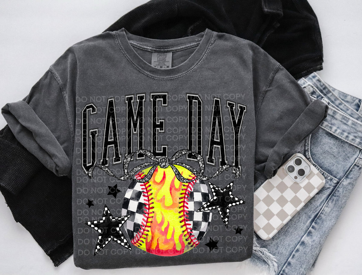 Game Day Softball Flames (SCG) DTF transfer