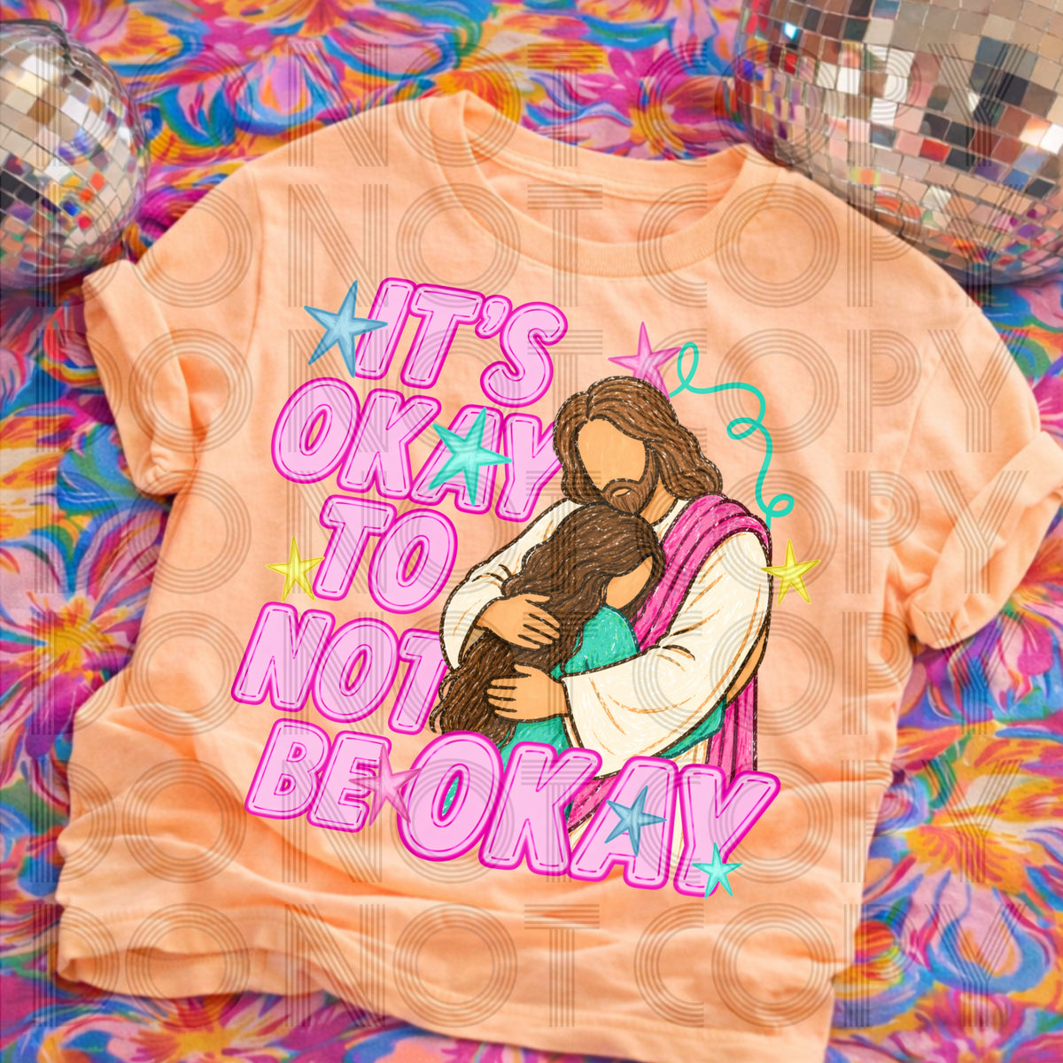 It's okay to not be okay BROWN hair (Renewed) DTF Transfer