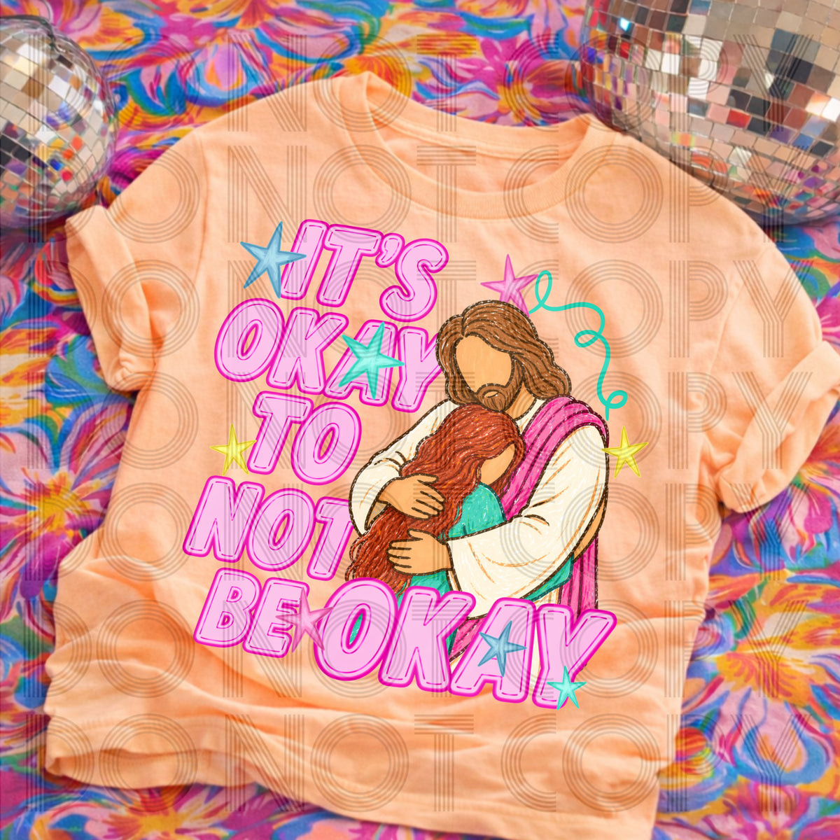 It's okay to not be okay RED hair (Renewed) DTF Transfer