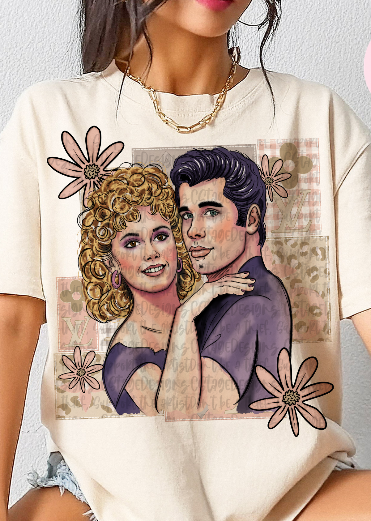 Sandy floral frame (Cstage) DTF Transfer
