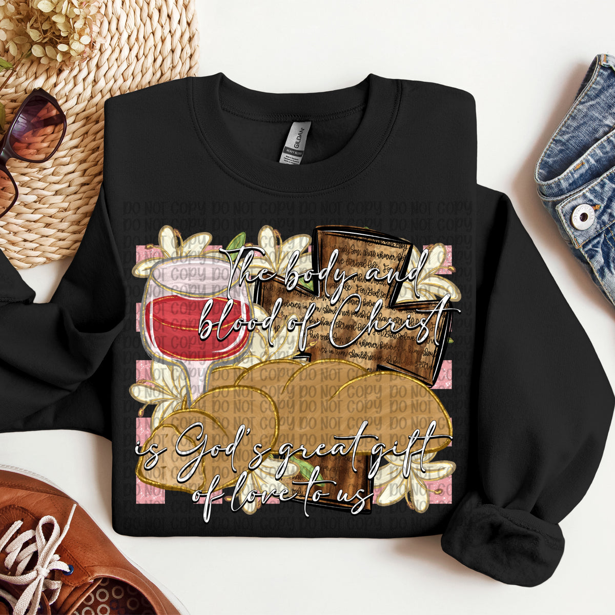 The body and blood of Christ is God's greatest gift of love to us (VP) DTF Transfer