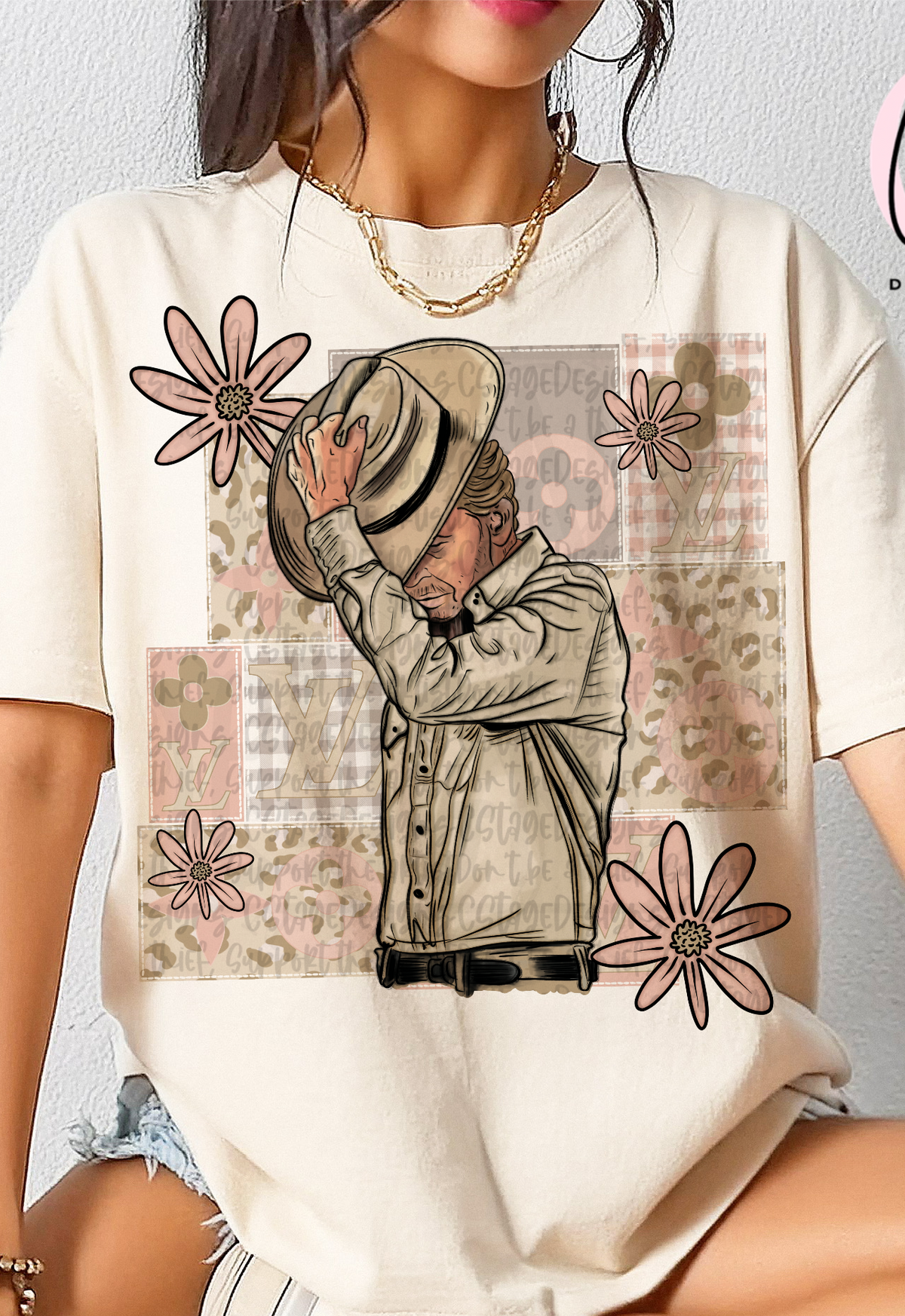 Cowboy floral frame (Cstage) DTF Transfer