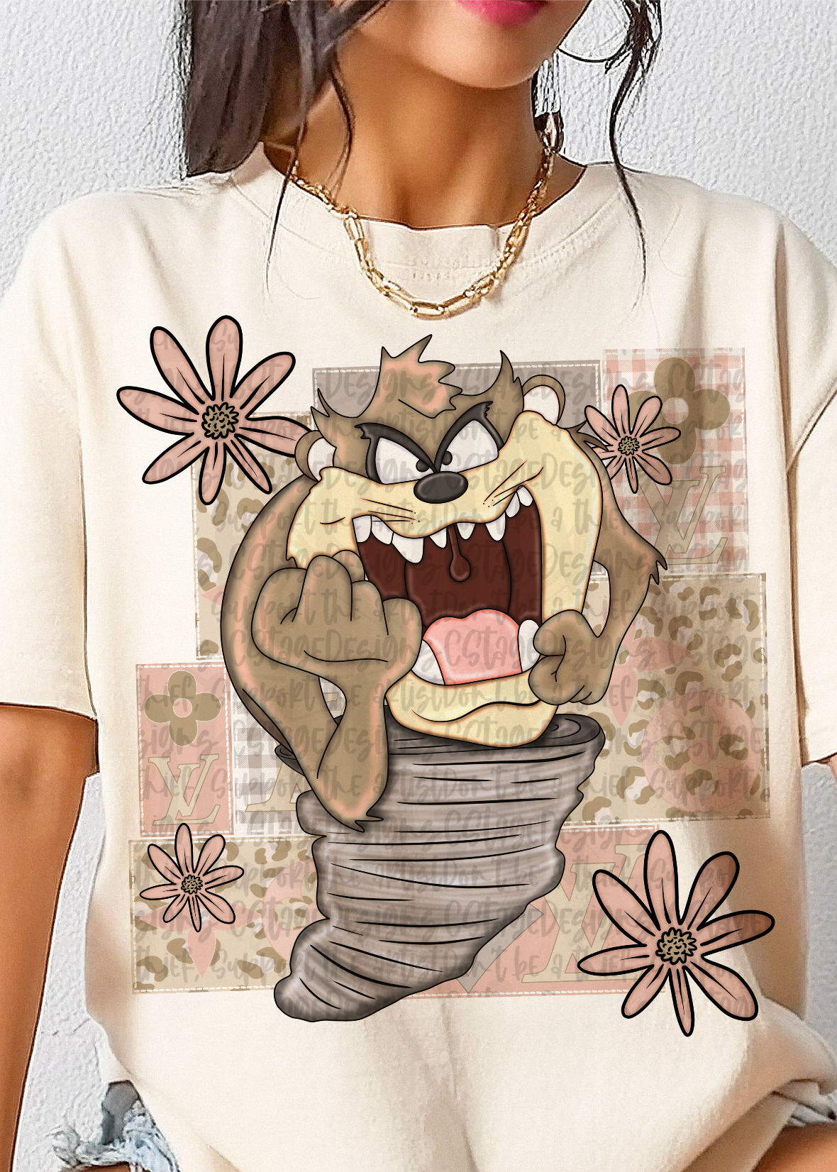Taz floral frame (Cstage) DTF Transfer