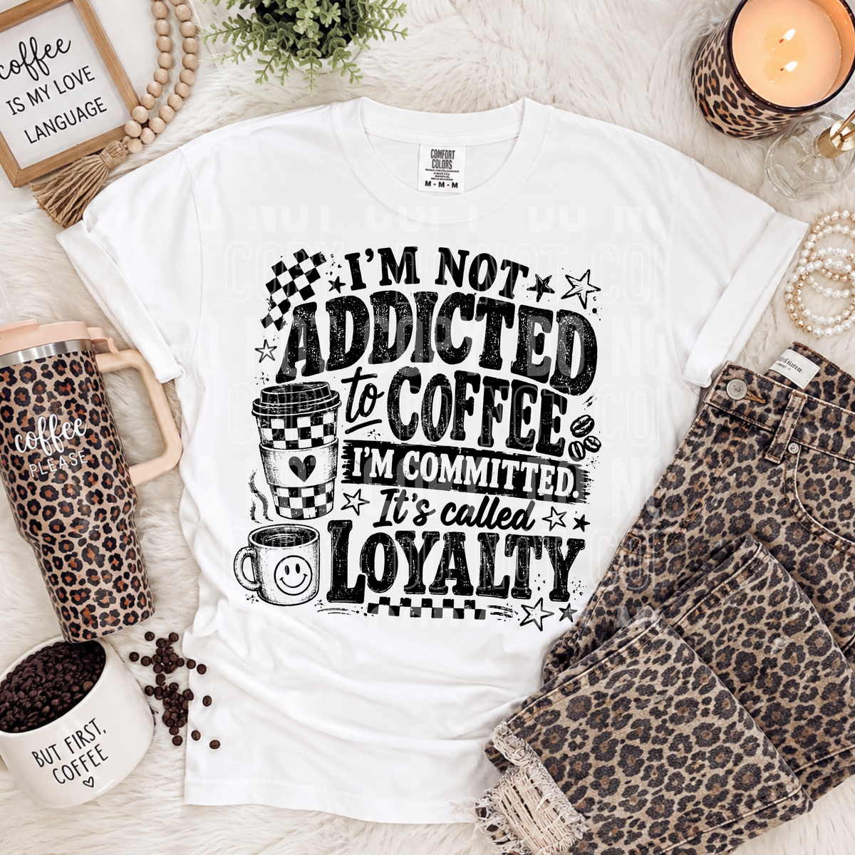 I'm not addicted to coffee BLACK (SBB) DTF transfer