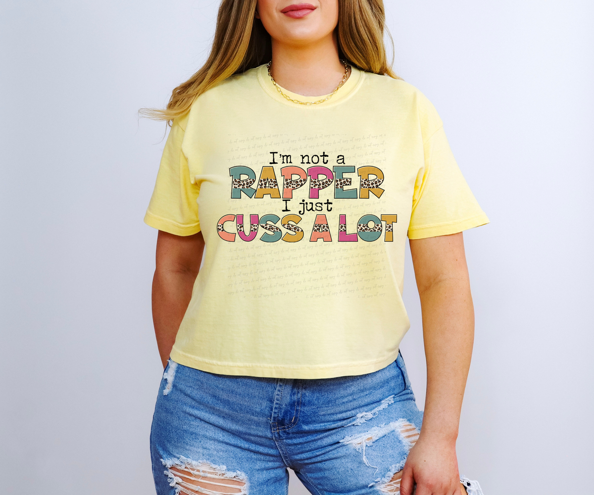 I'm Not A Rapper I Just Cuss A Lot Middle Stripe Leopard Font 116466 DTF Transfer