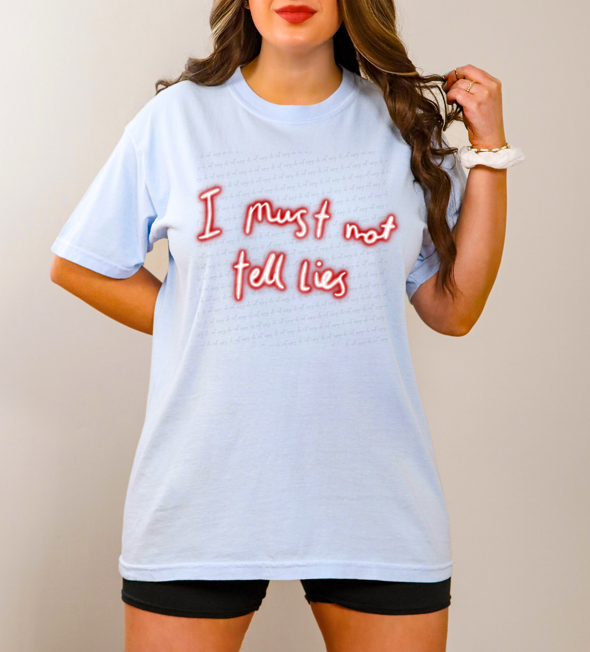 I Must Not Tell Lies Red Neon Outline 115313 DTF Transfer
