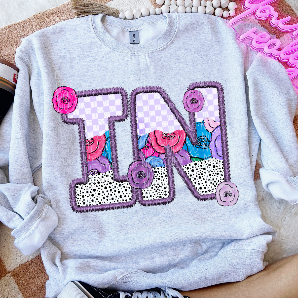 IN purple floral (CITY) DTF transfer