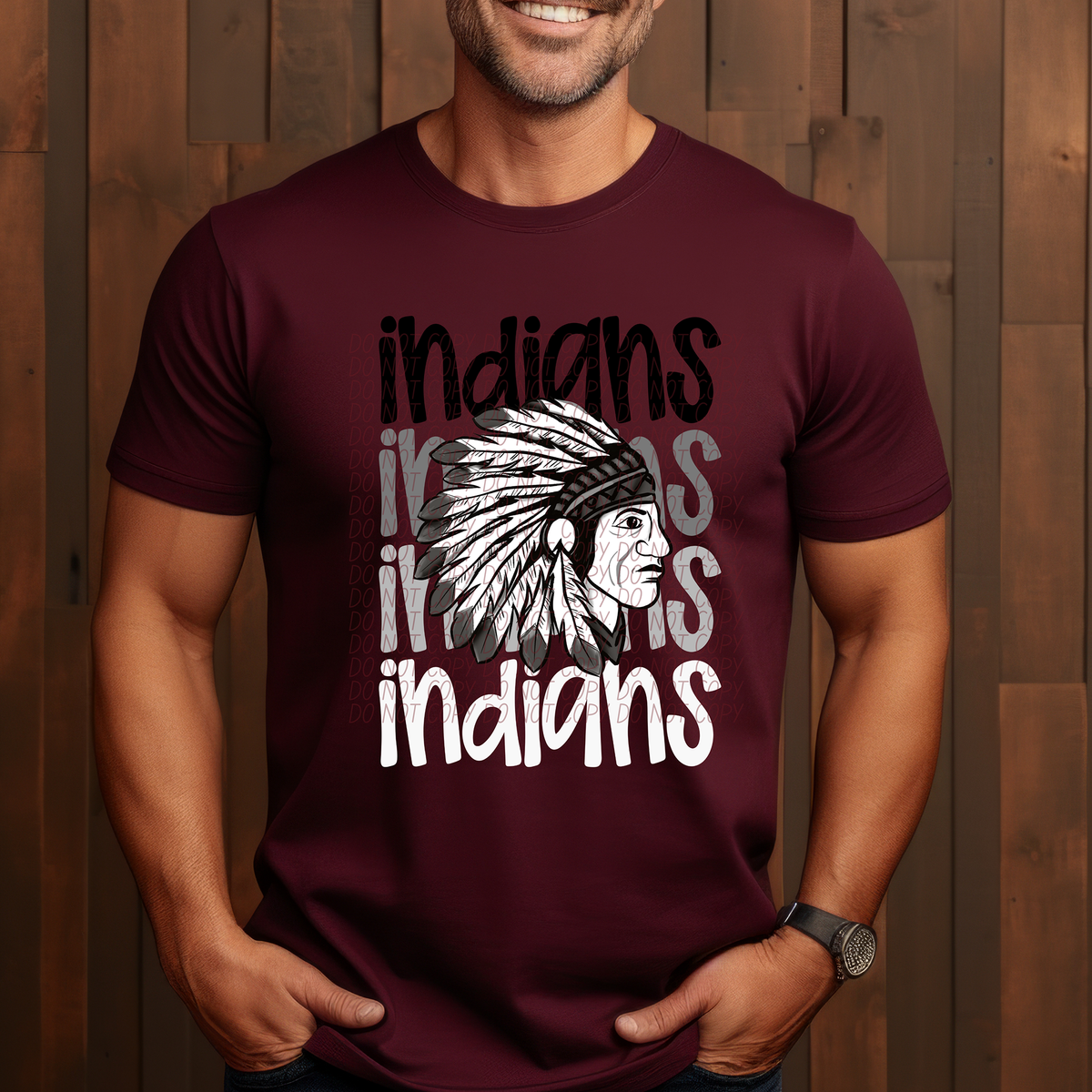 Indians Word Stacked (CITY) 57449 DTF transfer