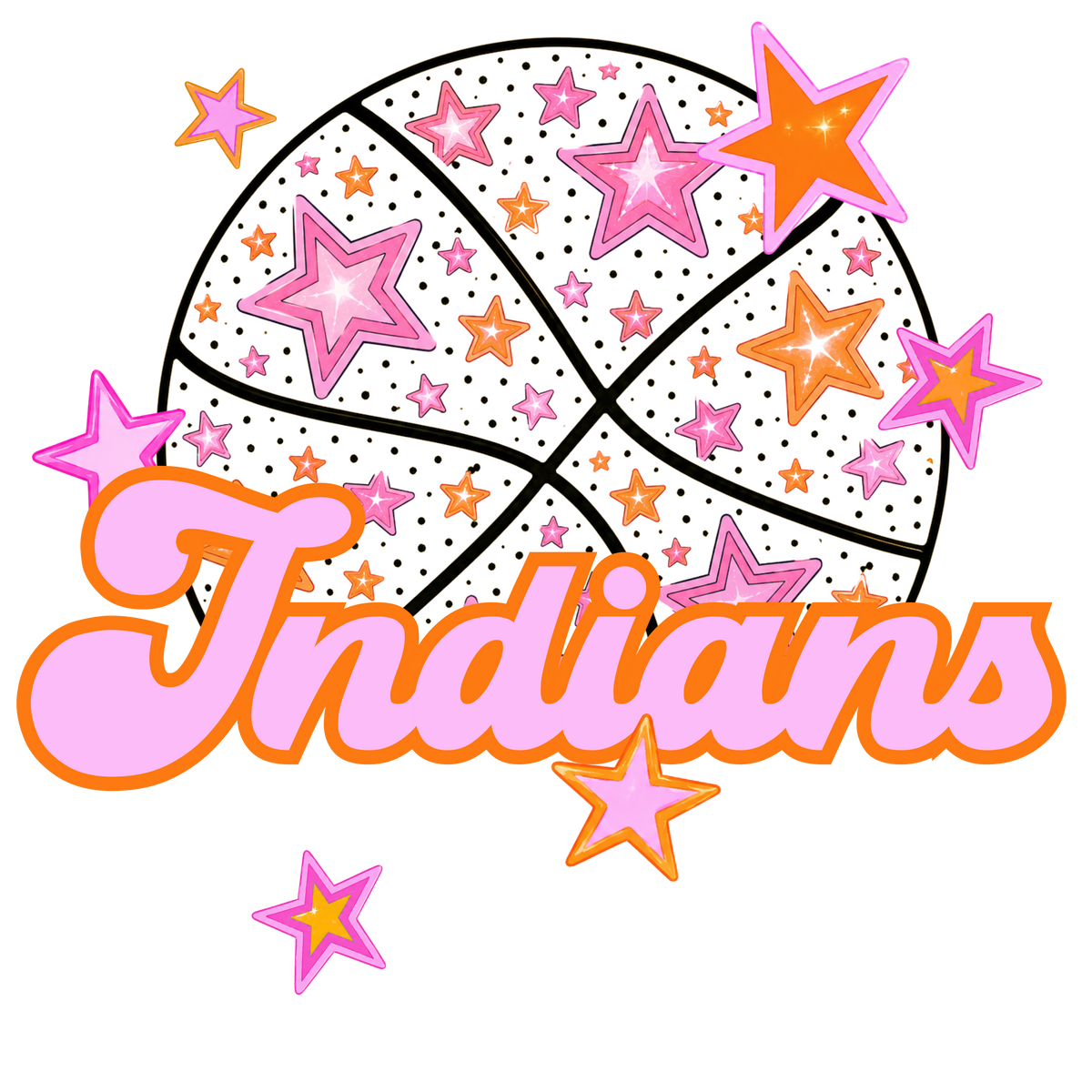 indians pink basketball (city) DTF transfer