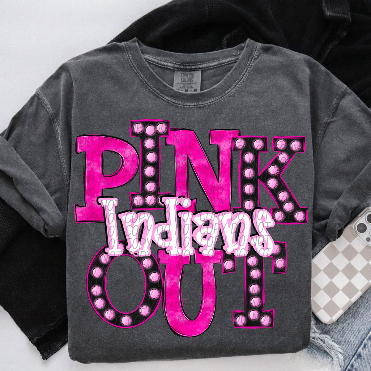 Indians Pink Out Marquee (City) 113019 DTF transfer