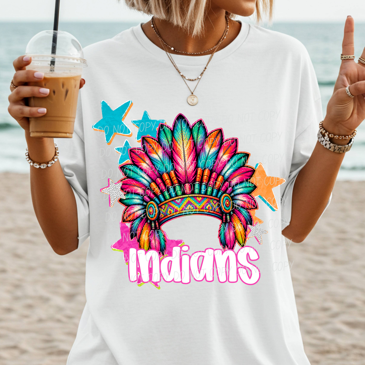 indians pop art with stars (CITY) DTF Transfer