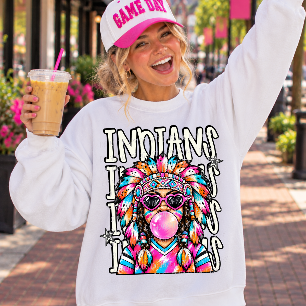 indians pretty little rebels mascot (city) DTF Transfer