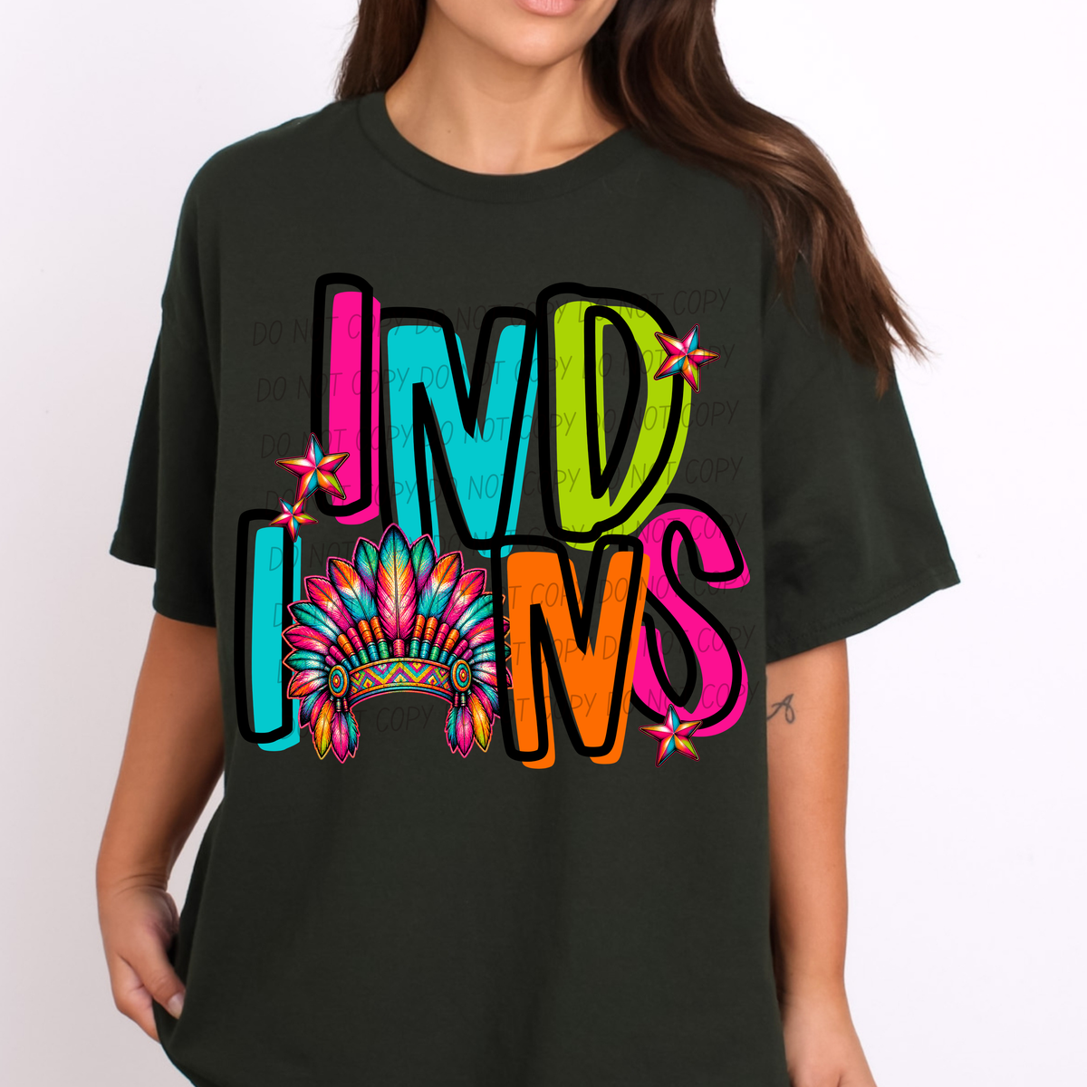 indians rainbow stacked with head (city) DTF Transfer