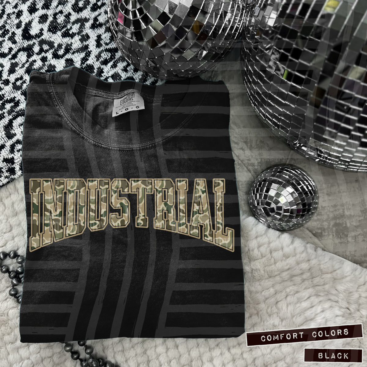 Industrial faux glitter camo arched (Caplinger) DTF transfer