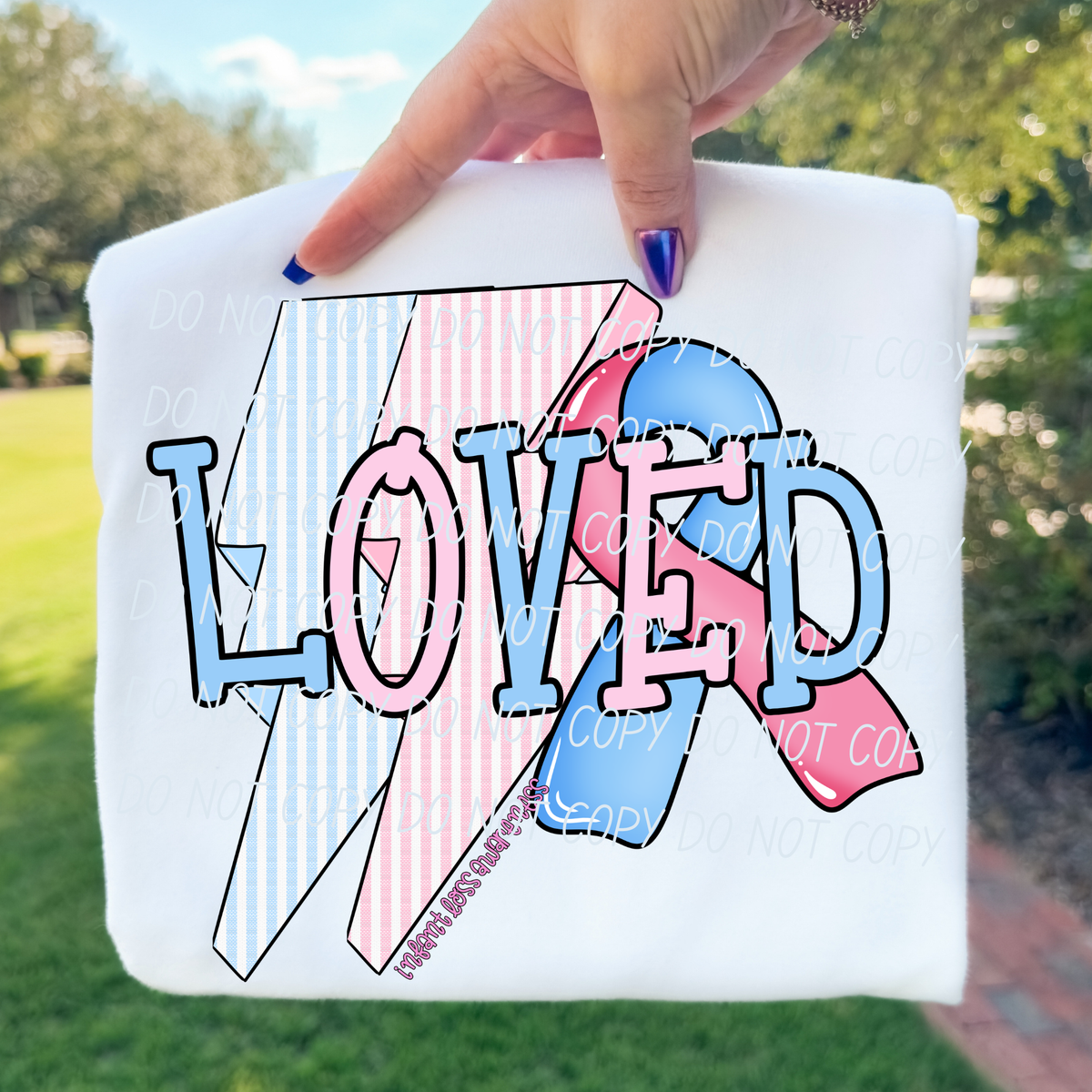 Loved-lighting bolts and ribbon (CITY) DTF Transfer