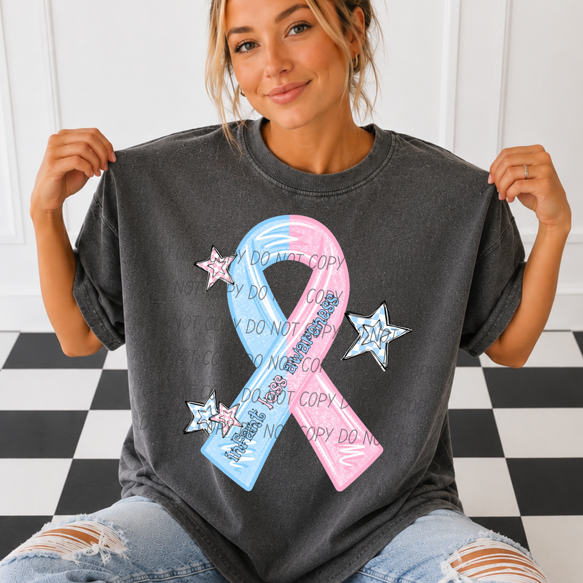 Infant loss awareness-ribbon (CITY) DTF Transfer
