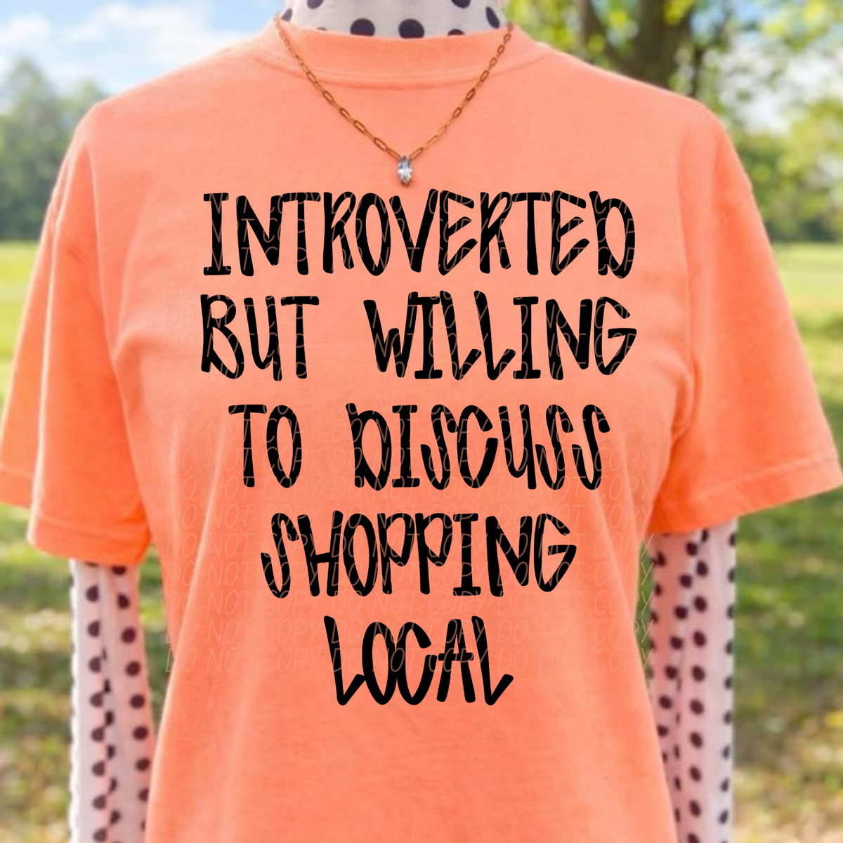 Introvert but willing to shop local BLACK (City) DTF Transfer