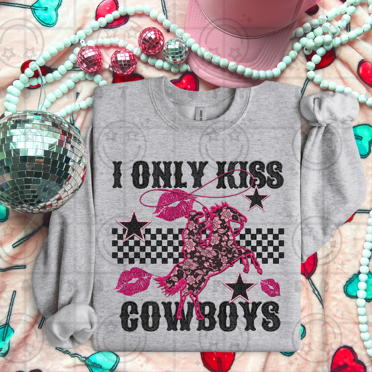 I Only Kiss COwboys (HW) 78603 DTF Transfer