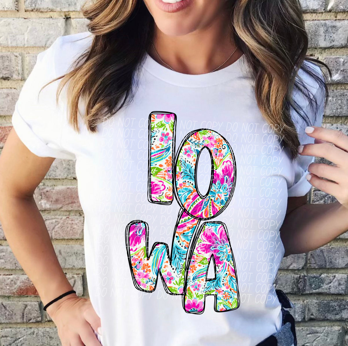 Iowa floral STACKED CITY DTF transfer