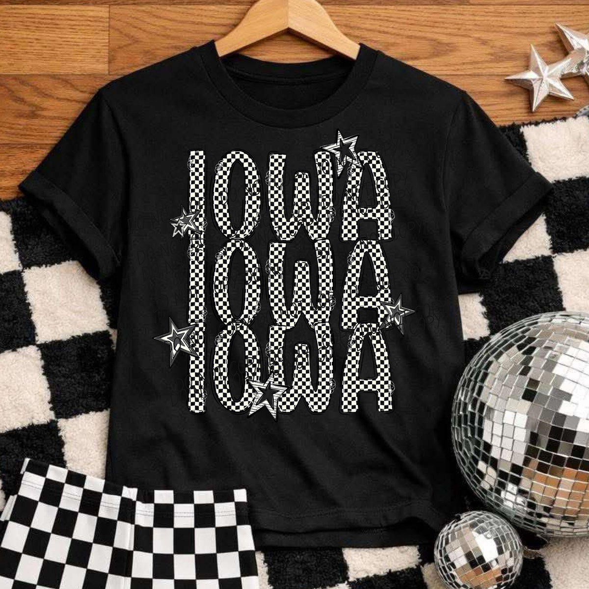 Iowa checker star (City) DTF Transfer
