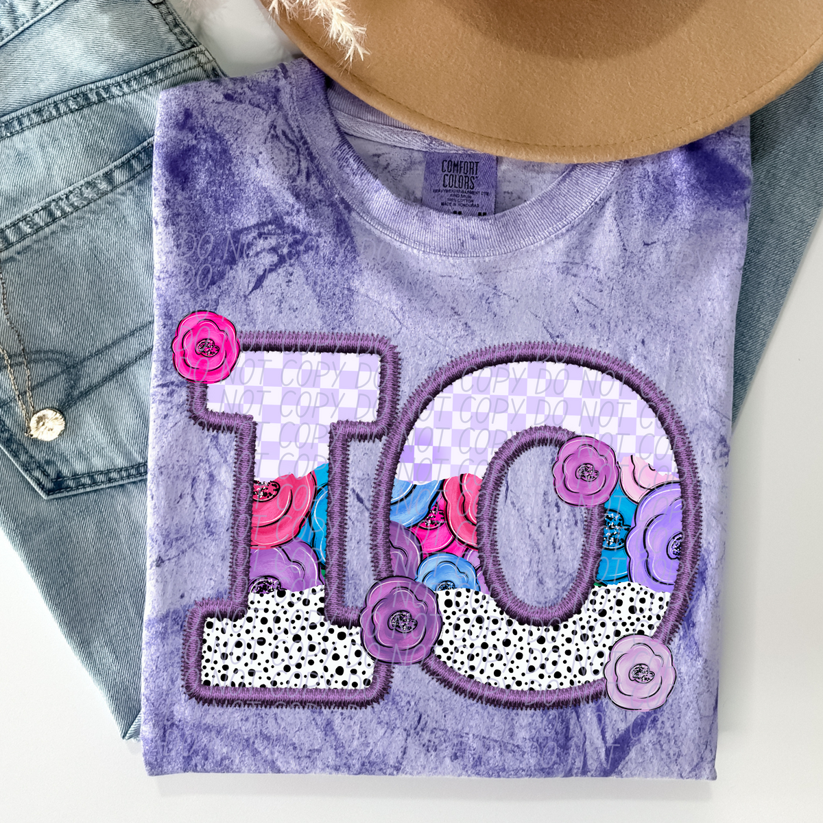 IO purple floral (CITY) DTF transfer