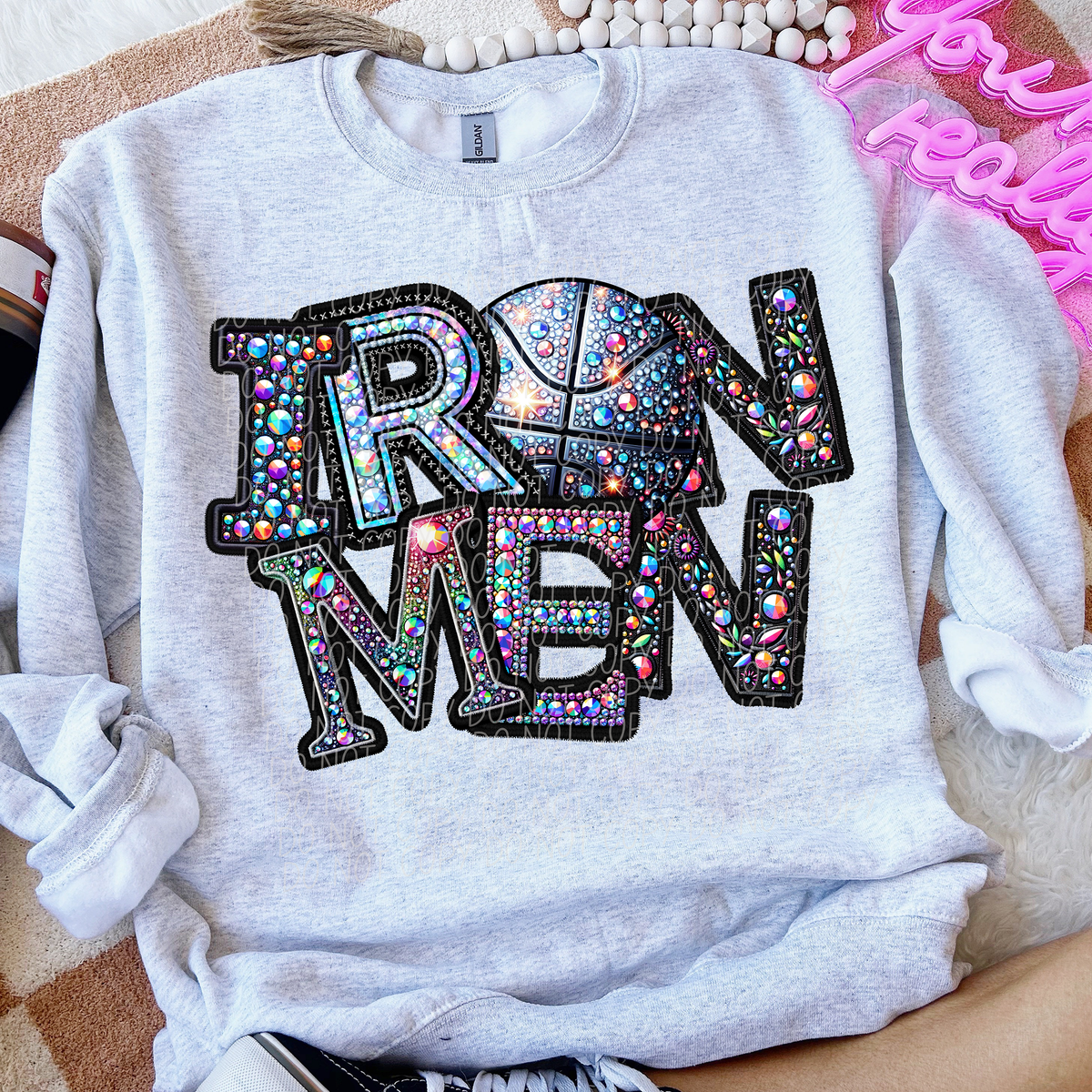 Ironmen Basketball Rhinestone (CITY) 66626 DTF transfer
