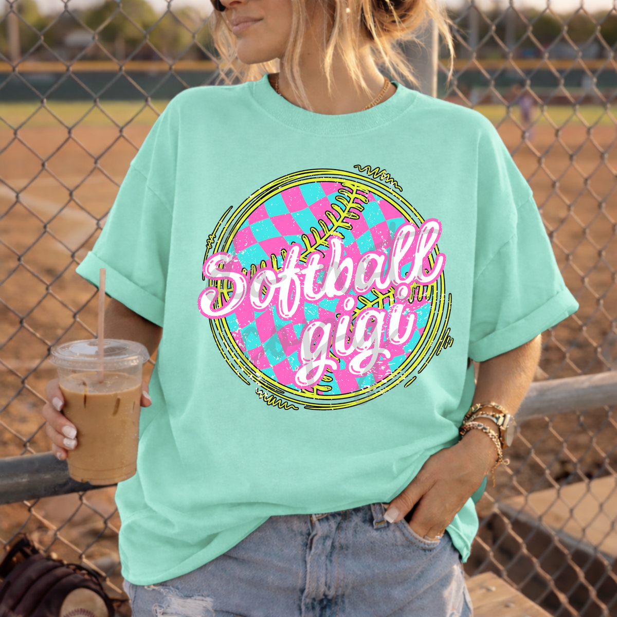 Softball gigi NEON PINK (Parker) DTF Transfer
