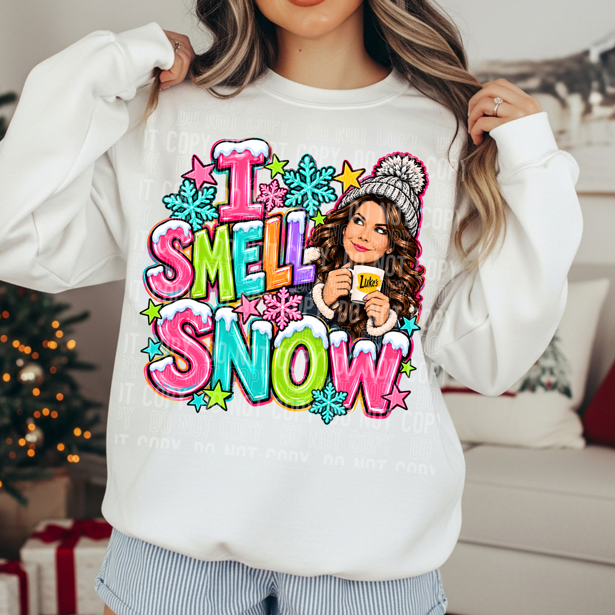 I smell snow colorful with snowflakes GG (SBB) DTF Transfer