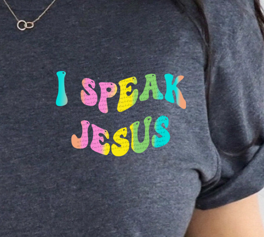 I Speak Jesus Shout Jesus From The Mountains Jesus In The Streets Jesus In The Darkness Over Every Enemy Jesus For My Family I Speak The Holy Name Jesus (POCKET PRINT) 59292 DTF transfer