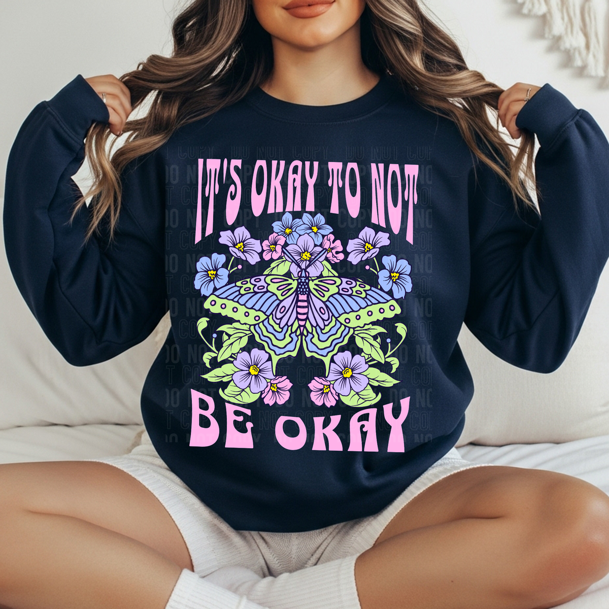 It's okay to not be okay floral (SBB) DTF Transfer