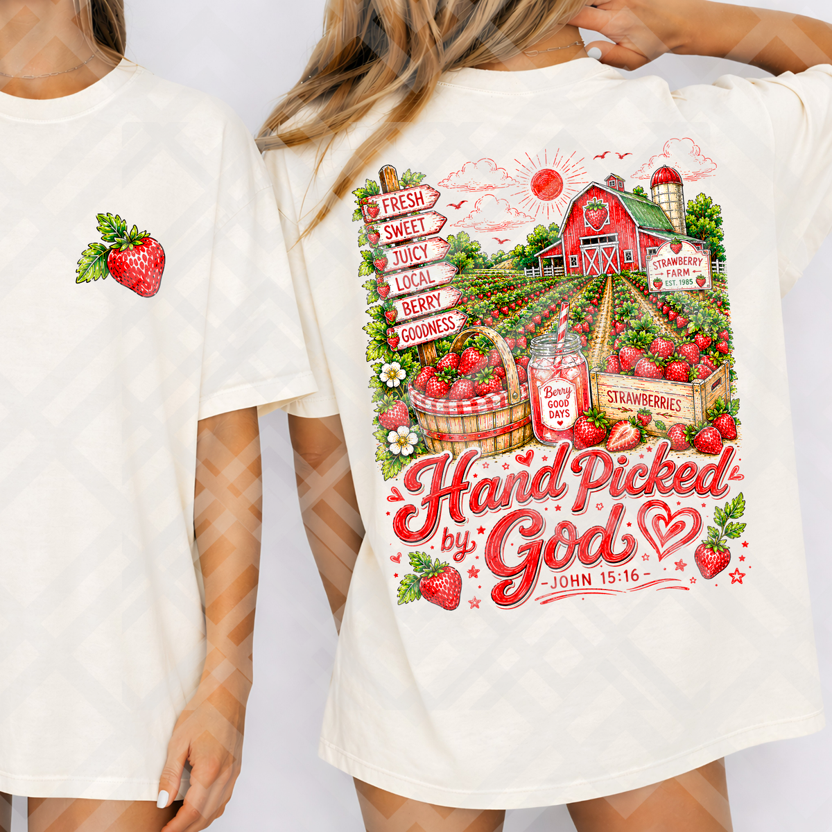 Handpicked by God strawberry farm (FRONT ONLY) (Parker) DTF Transfer